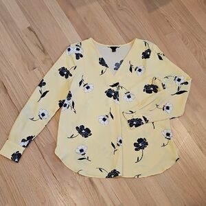 Ann Taylor Yellow Floral Blouse